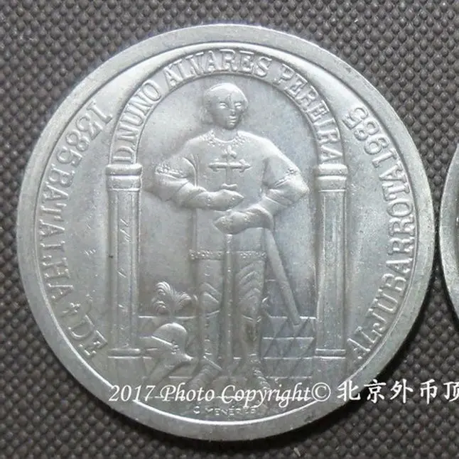 100 г., юбилей битвы за памятные монеты эскудо, 600 г., Португалия
100 г., юбилей битвы за памятные монеты эскудо, 600 г., Португалия