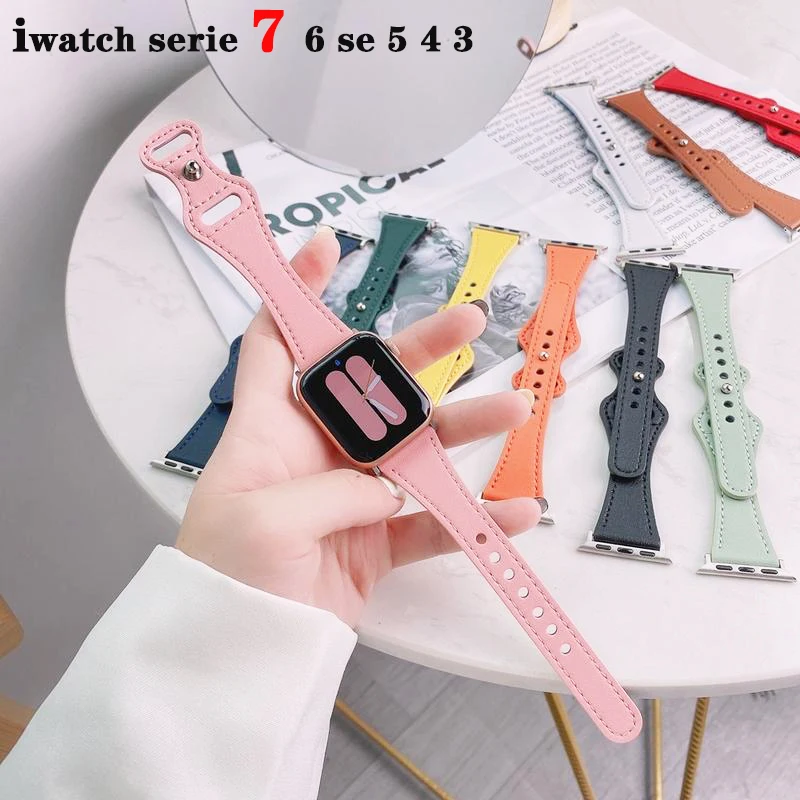 Slim Genuine Leather strap For apple watch band 45mm 41mm 44mm 42mm 40mm 38mm women Belt bracelet correa iwatch serie 7 6 se 5 4
Slim Genuine Leather strap For apple watch band 45mm 41mm 44mm 42mm 40mm 38mm women Belt bracelet correa iwatch serie 7 6 se 5 4
