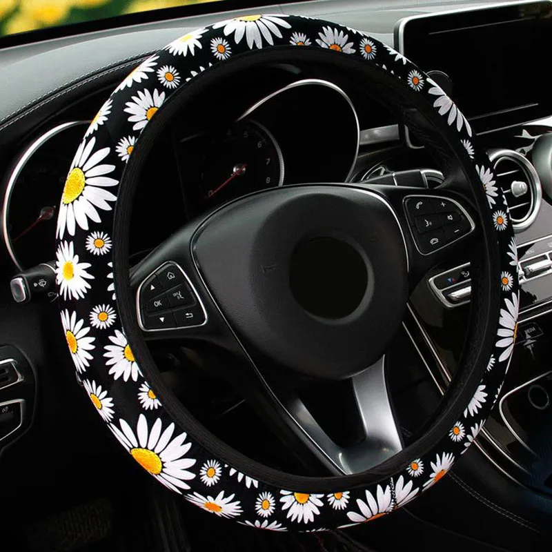 Car Steering Wheel Cover Anti-Slip Protector For 37~39cm Steering Wheel Daisy Printed Anti-Skid Elastic Car-styling Accessoires
Car Steering Wheel Cover Anti-Slip Protector For 37~39cm Steering Wheel Daisy Printed Anti-Skid Elastic Car-styling Accessoires