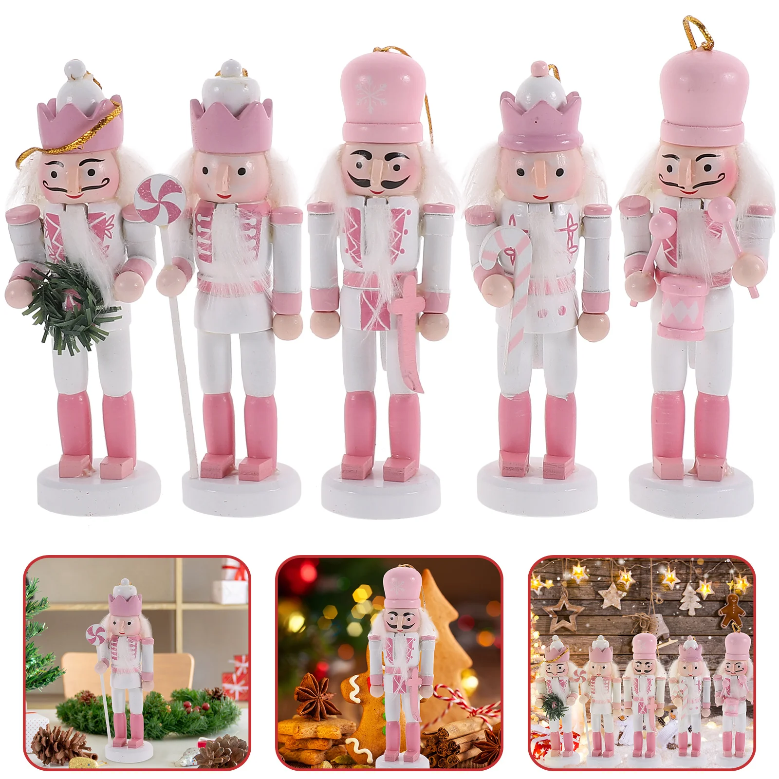 5pcs Pink Christmas Decorations Nutcracker Soldier Doll Wooden Pendants New Year Ornaments For Navidad Xmas Tree Hanging
5pcs Pink Christmas Decorations Nutcracker Soldier Doll Wooden Pendants New Year Ornaments For Navidad Xmas Tree Hanging