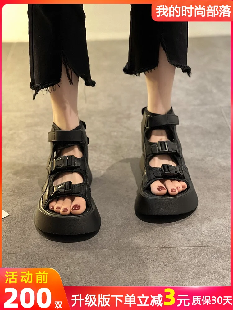 

Fashion Tribe Super Popular Roman Niche Korean Sandals Women's 2022 Summer New Platform Student Online Red Sports