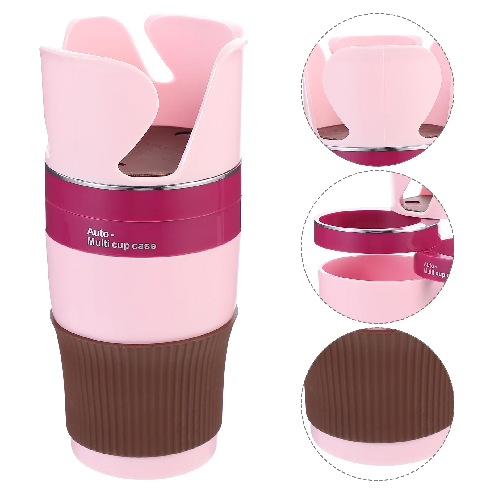 Car Cup Holder Expander with Rotatable Design and Stable Cup Mouth for Easy Storage and Convenience in Pink Color 
Car Cup Holder Expander with Rotatable Design and Stable Cup Mouth for Easy Storage and Convenience in Pink Color