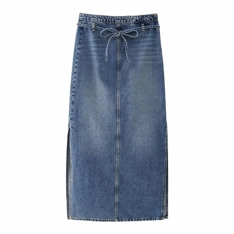 

Jeans Skirt Spring 2023 New Fashion Slim High Waist Women Skirt Chic Belt Decorated With Joker Young Student Skirts