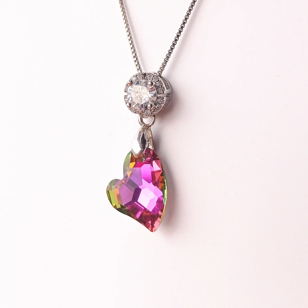 High Quality 13x17MM Heart Glass Rhinestone Necklace Glitter Crystal AB Diamond Metal Chain Pendant for Women Jewelry Ornament
High Quality 13x17MM Heart Glass Rhinestone Necklace Glitter Crystal AB Diamond Metal Chain Pendant for Women Jewelry Ornament
