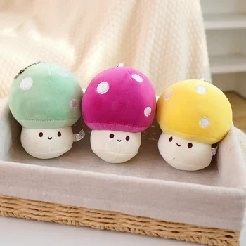 귀여운 버섯 인형 동물 봉제 장난감 책가방 펜던트, 초등학생 방 장식, 귀여운 크리스마스 선물, 10cm