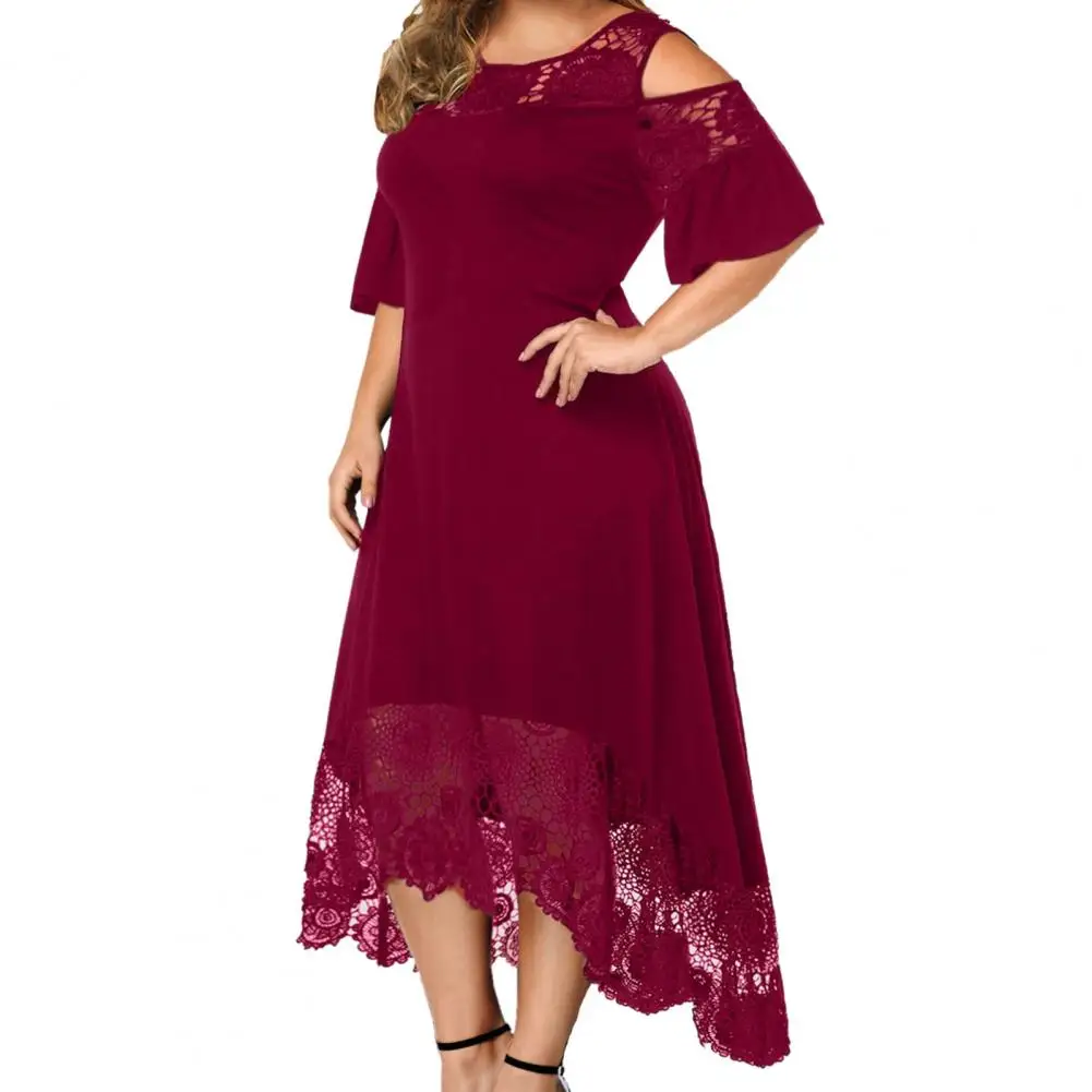 Plus Size Women Dress O-neck Skin-touch Long Dress Embroidery Lace Patchwork High-low Hem Women Dress
Plus Size Women Dress O-neck Skin-touch Long Dress Embroidery Lace Patchwork High-low Hem Women Dress