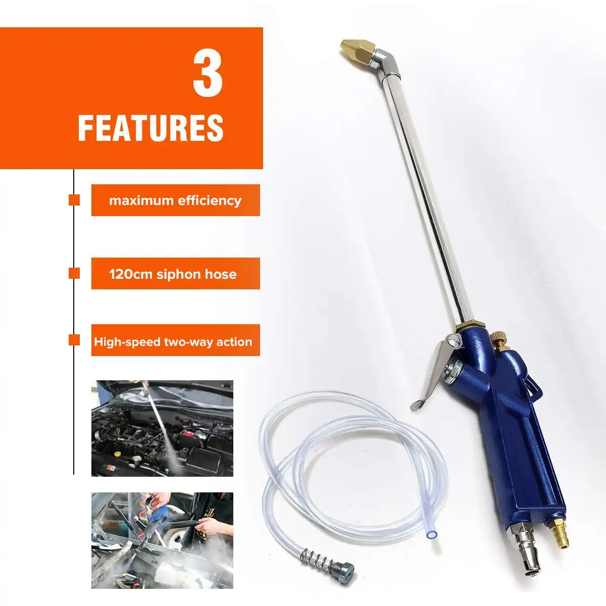 400mm Engine Oil Cleaner Spray Tool Car Auto Water Cleaning Gun Pneumatic Tool with 120cm Hose Machinery Parts Alloy Engine Care
400mm Engine Oil Cleaner Spray Tool Car Auto Water Cleaning Gun Pneumatic Tool with 120cm Hose Machinery Parts Alloy Engine Care