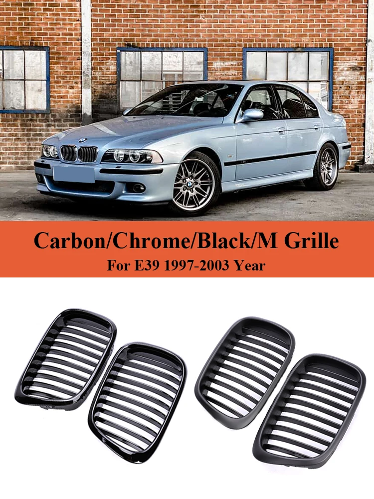 

Single Slat Front Kidney Bumper Black Grill Racing Facelift Grille For BMW 5 Series E39 1997-2003 525i 528i 530i Accessories