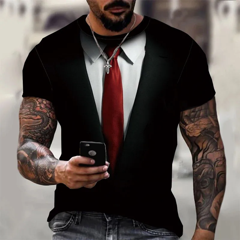 Summer Men's Fun 3D Printing Fake Two-Piece T-shirt, Fashionable Casual Harajuku Loose Clothing Short Sleeve. XS-6XL
Summer Men's Fun 3D Printing Fake Two-Piece T-shirt, Fashionable Casual Harajuku Loose Clothing Short Sleeve. XS-6XL