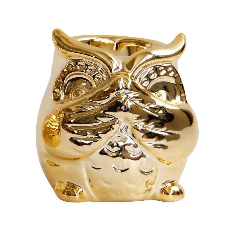 Creative European-style Owl Gold-plated Ceramic Candle Holder Cup Nordic Desktop Home Accessories
Creative European-style Owl Gold-plated Ceramic Candle Holder Cup Nordic Desktop Home Accessories