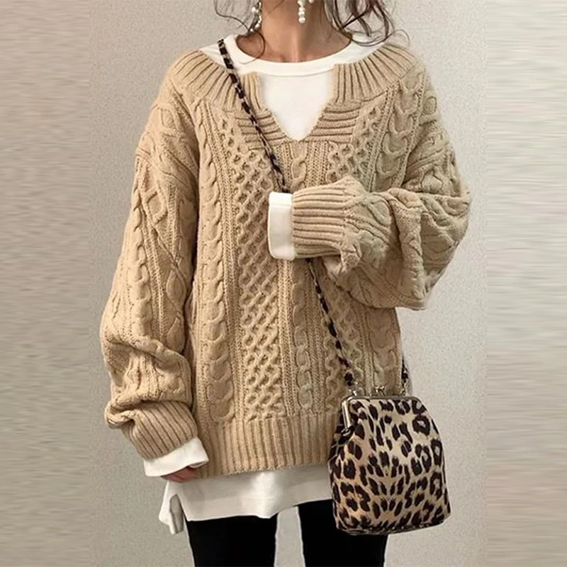 Autumn New Design Fashion Solid Hollow Out Knitted Sweaters Jumper Women Spring Elegant V Neck Patchwork Lace Sweaters Ladies
Autumn New Design Fashion Solid Hollow Out Knitted Sweaters Jumper Women Spring Elegant V Neck Patchwork Lace Sweaters Ladies