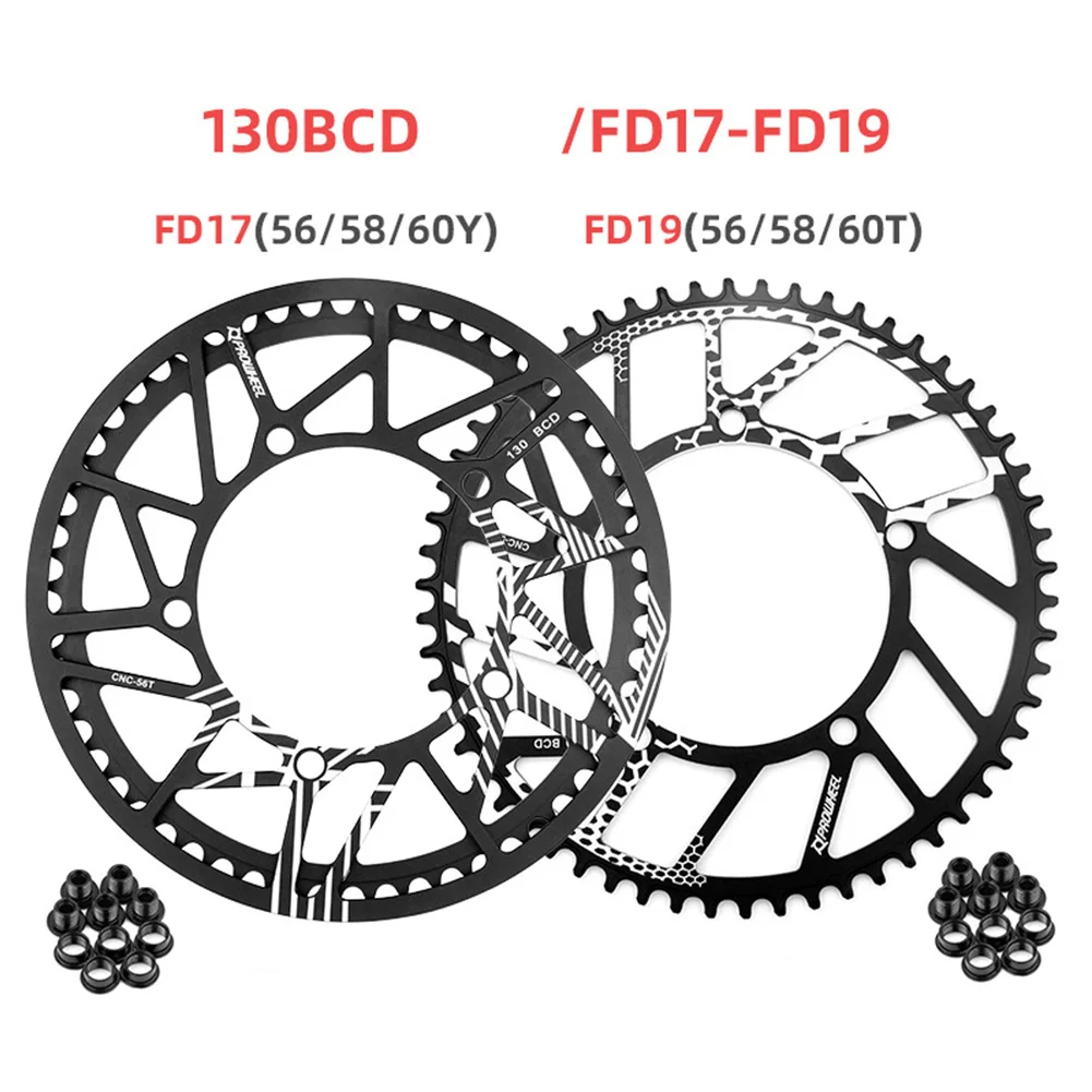 130BCD Folding Bike Chainring 56T/58T/60T Folding Crankset Sprocket Aluminum Alloy 10/11 Speed Bicycle Crank Wheel Chain Ring
130BCD Folding Bike Chainring 56T/58T/60T Folding Crankset Sprocket Aluminum Alloy 10/11 Speed Bicycle Crank Wheel Chain Ring