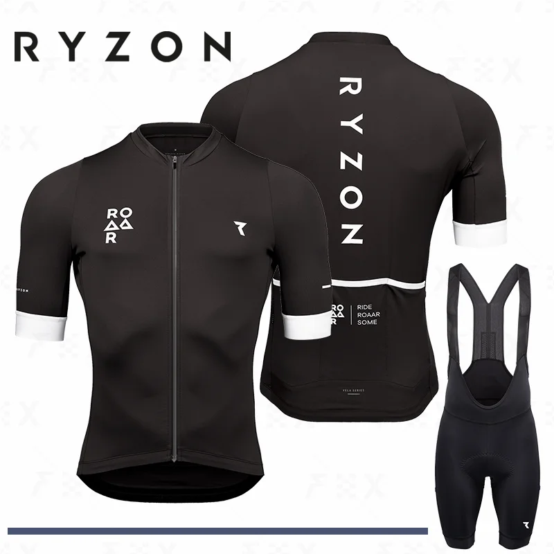 

RYZON Men Cycling kit Summer New Bike Jersey Breathable Bicycle Clothing Sports Cycling Bib Shorts ropa ciclismo MTB uniform