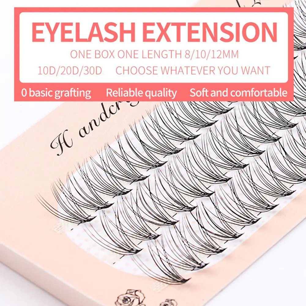 

SKONHED 60 Clusters False Eyelashes Flare Individual Knot Free Eye Lashes Extension C Curl 10D/20D/30D