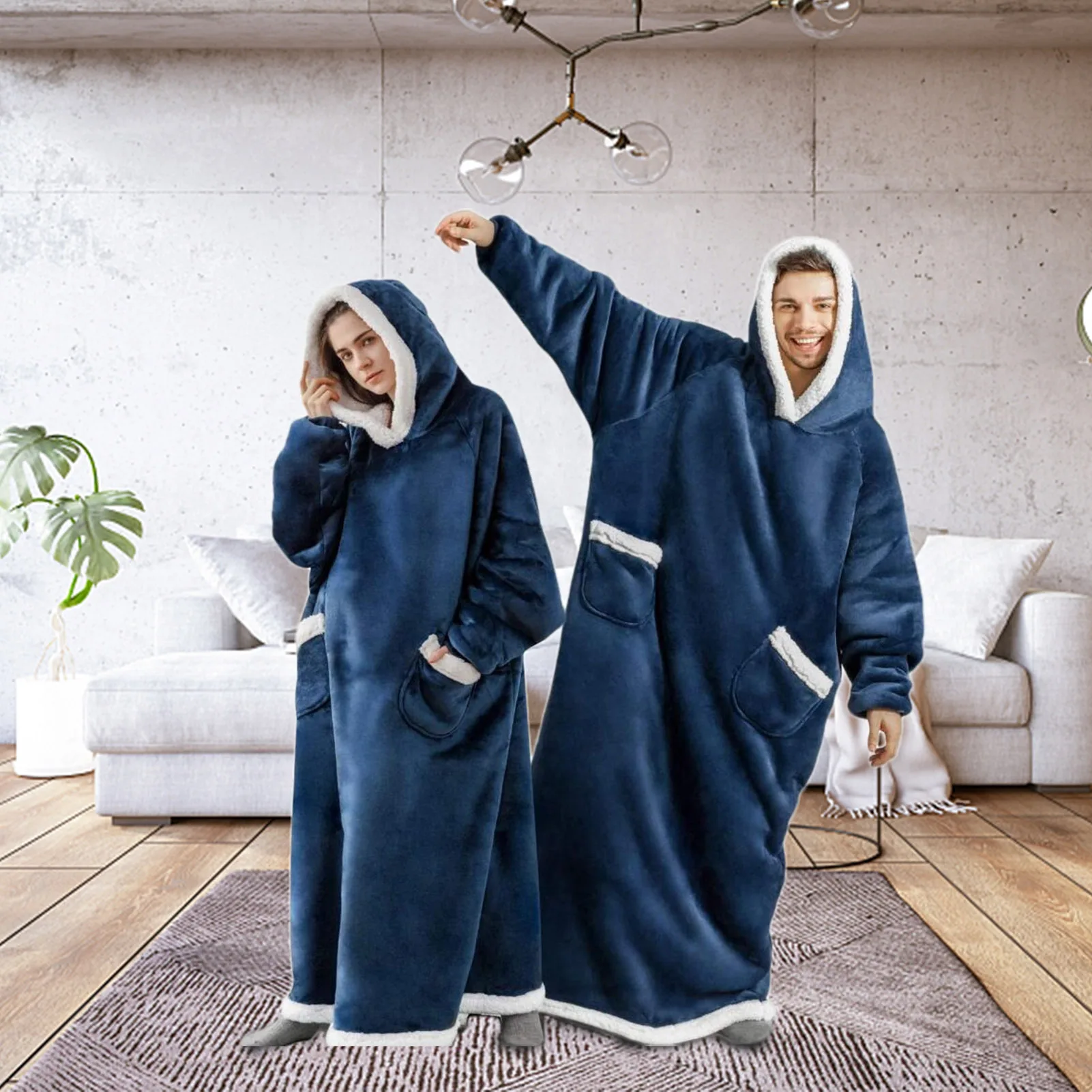 Blanket Hoodie Comfy Flannel Plaid Hooded Two-Pockets Wearable Poncho Blanket Cozy Soft Throw Wrap Provide Warmth Winter Indoor
Blanket Hoodie Comfy Flannel Plaid Hooded Two-Pockets Wearable Poncho Blanket Cozy Soft Throw Wrap Provide Warmth Winter Indoor