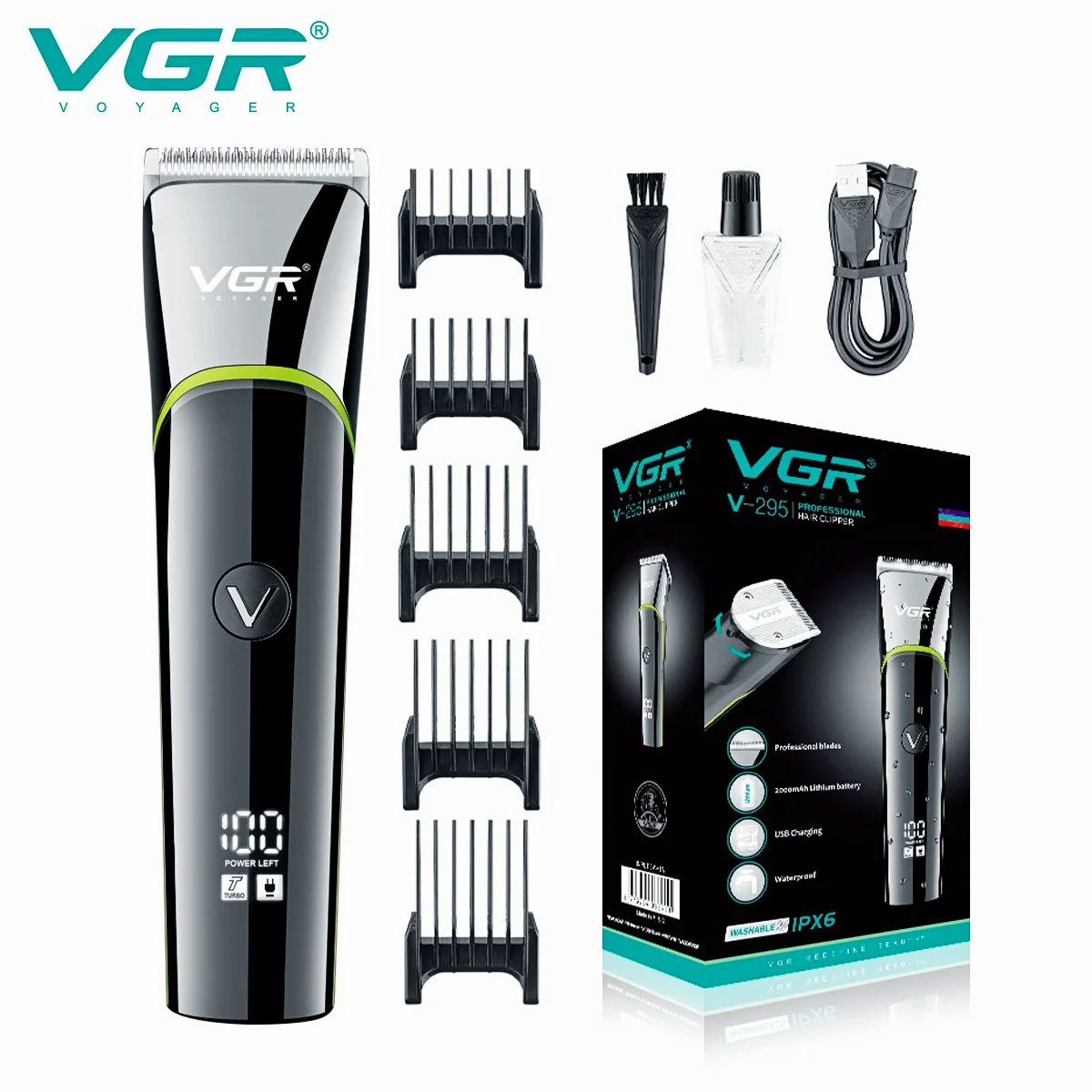 VGR Hair Cutting Machine Electric Hair Clipper Men Hair Trimmer Cordless Haircut Machine Barber Waterproof Digital Display V-295
VGR Hair Cutting Machine Electric Hair Clipper Men Hair Trimmer Cordless Haircut Machine Barber Waterproof Digital Display V-295