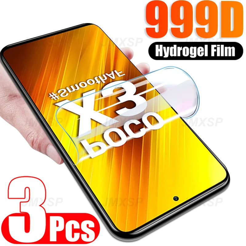 

Гидрогелевая пленка для Xiaomi Poco X4 X3 NFC F3 F4 GT, пленка из закаленного стекла для Xiaomi Poco X3 X4 F2 M4 M2 Pro F1 M3 M5 M5S C40 C3, 3 шт.