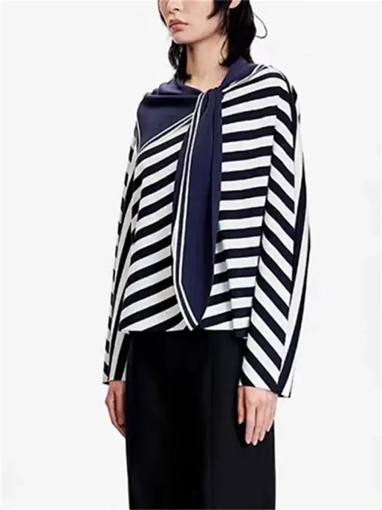 Asymmetric Sailor Collar Sweatshirt Women Autumn New 2023 Commuter Long Sleeve Contrast Color Striped Ladies Vintage Pullover 
Asymmetric Sailor Collar Sweatshirt Women Autumn New 2023 Commuter Long Sleeve Contrast Color Striped Ladies Vintage Pullover