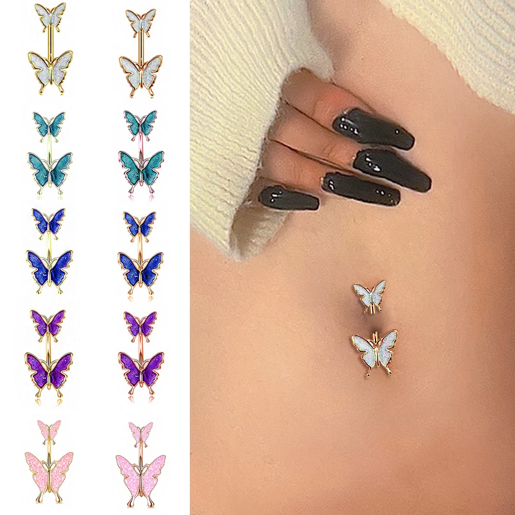 1pc Colored Butterfly Belly Button Ring Surgical Steel Navel Piercing Barbell Belly Bar for Women Girls Jewelry
1pc Colored Butterfly Belly Button Ring Surgical Steel Navel Piercing Barbell Belly Bar for Women Girls Jewelry