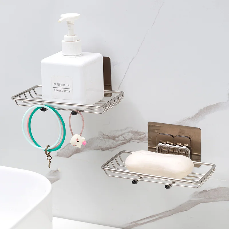 Bathroom Soap Drain Rack Soap Holder Stainless Steel Kitchen Sponge Shelf Self-adhesive Punch-free Multi-purpose Soap Dishes
Bathroom Soap Drain Rack Soap Holder Stainless Steel Kitchen Sponge Shelf Self-adhesive Punch-free Multi-purpose Soap Dishes