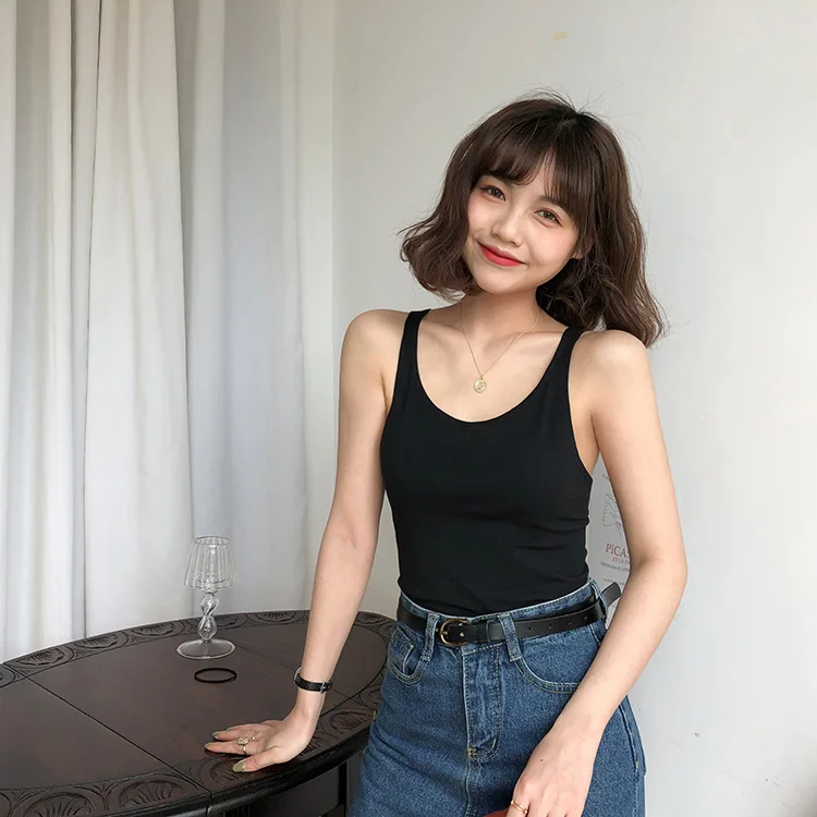 Beauty Back Short High Waist Camisole for Women 2022 Spring and Summer New Midriff Outfit Inner Wear Blouse Sexy Outerwear 
Beauty Back Short High Waist Camisole for Women 2022 Spring and Summer New Midriff Outfit Inner Wear Blouse Sexy Outerwear