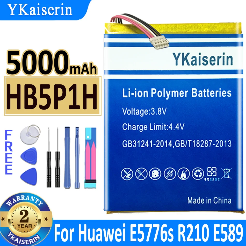 YKaiserin 5000mAh HB5P1H Battery For Huawei Router E589 R210 E5776s E5776S-22/32/501/601/860/922 Batteria + Free Tools
YKaiserin 5000mAh HB5P1H Battery For Huawei Router E589 R210 E5776s E5776S-22/32/501/601/860/922 Batteria + Free Tools