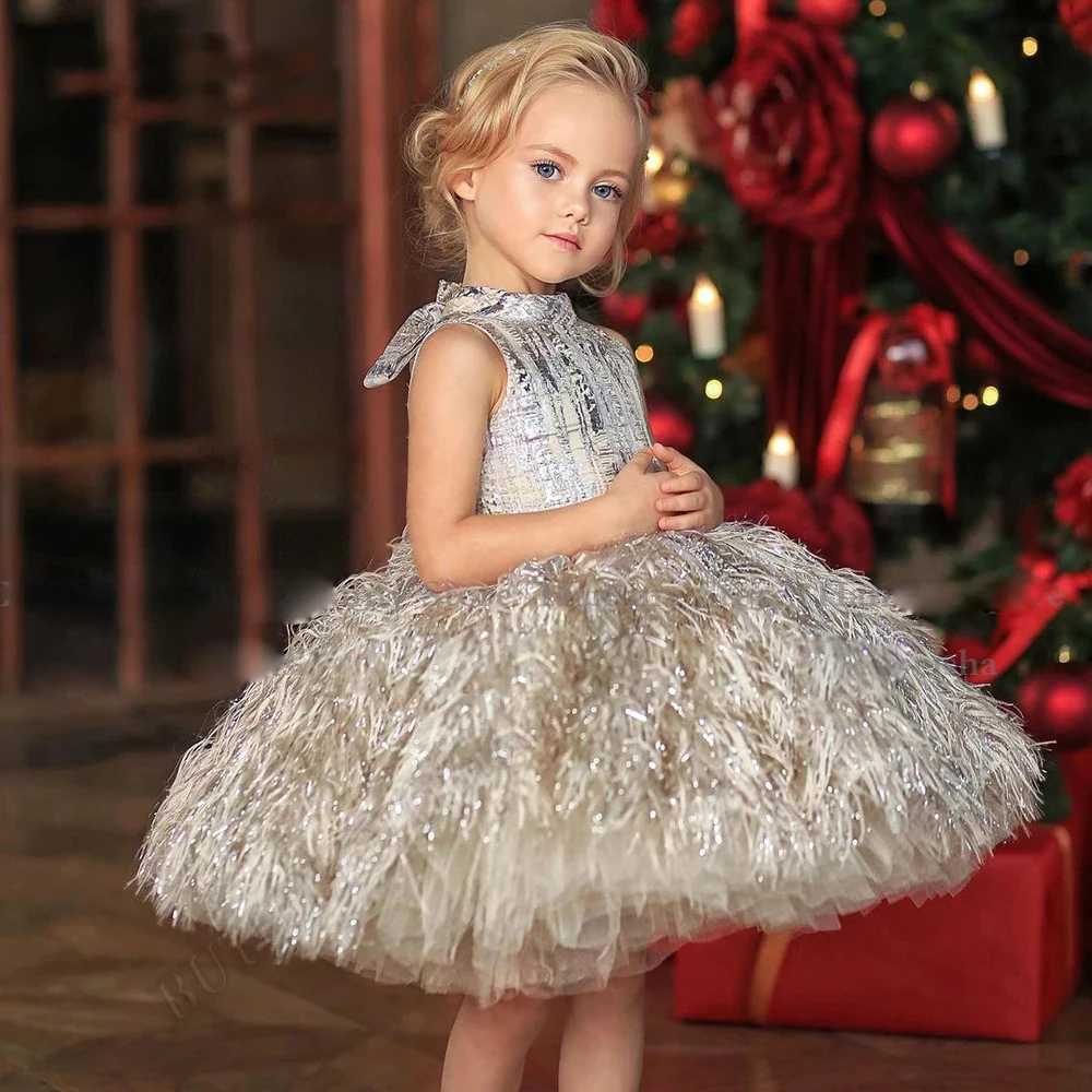 Feather Flower Girl Dress O Neck Sleeveless Ball Gown Birthday Party Dress for Girls Child Dress First Communion Gown Customised
Feather Flower Girl Dress O Neck Sleeveless Ball Gown Birthday Party Dress for Girls Child Dress First Communion Gown Customised