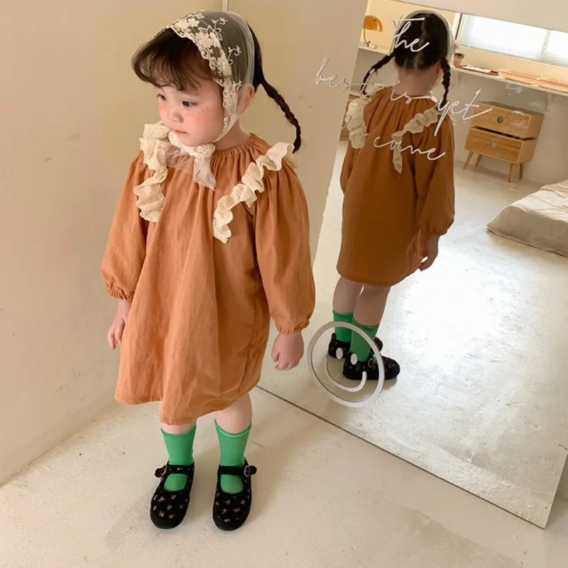 Korean Style Girls Summer Dress Solid Color Cotton Linen Ruffles Loose Princess Dresses Children Casual Dress Beach Kids Clothes 
Korean Style Girls Summer Dress Solid Color Cotton Linen Ruffles Loose Princess Dresses Children Casual Dress Beach Kids Clothes