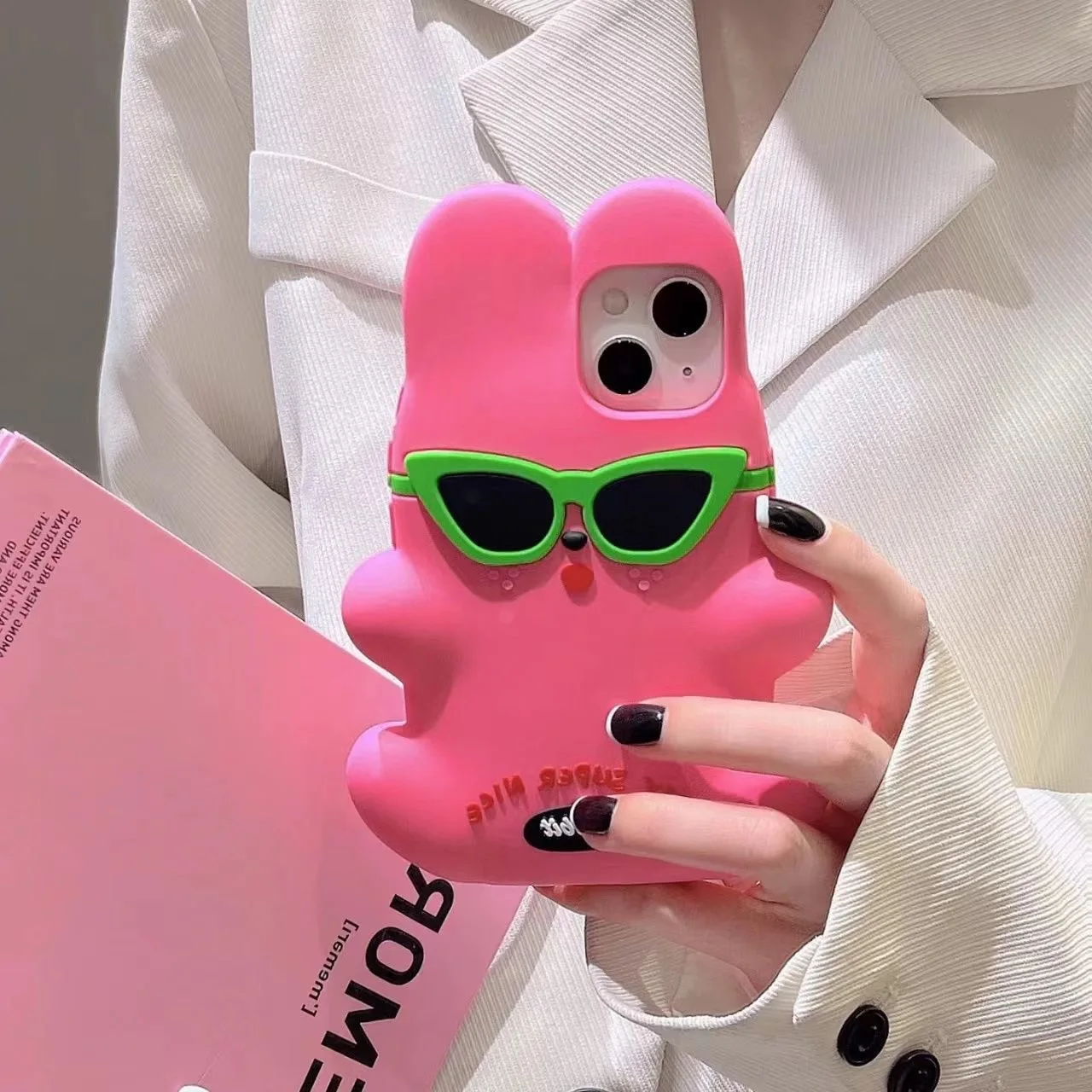 Cool Rabbit Silicone Phone Case For Iphone 14 Pro Max 13 12 11 Shockproof Sunglasses Pink Different Soft Cover
Cool Rabbit Silicone Phone Case For Iphone 14 Pro Max 13 12 11 Shockproof Sunglasses Pink Different Soft Cover