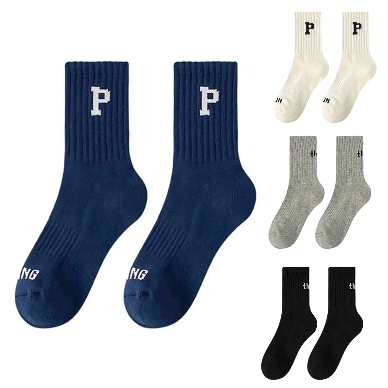 Women Men Harajuku Ribbed Cotton Crew Socks P Letter Print Solid Color Hip Hop Skateboard Sports Street Mid Tube Hosiery 37JB
Women Men Harajuku Ribbed Cotton Crew Socks P Letter Print Solid Color Hip Hop Skateboard Sports Street Mid Tube Hosiery 37JB