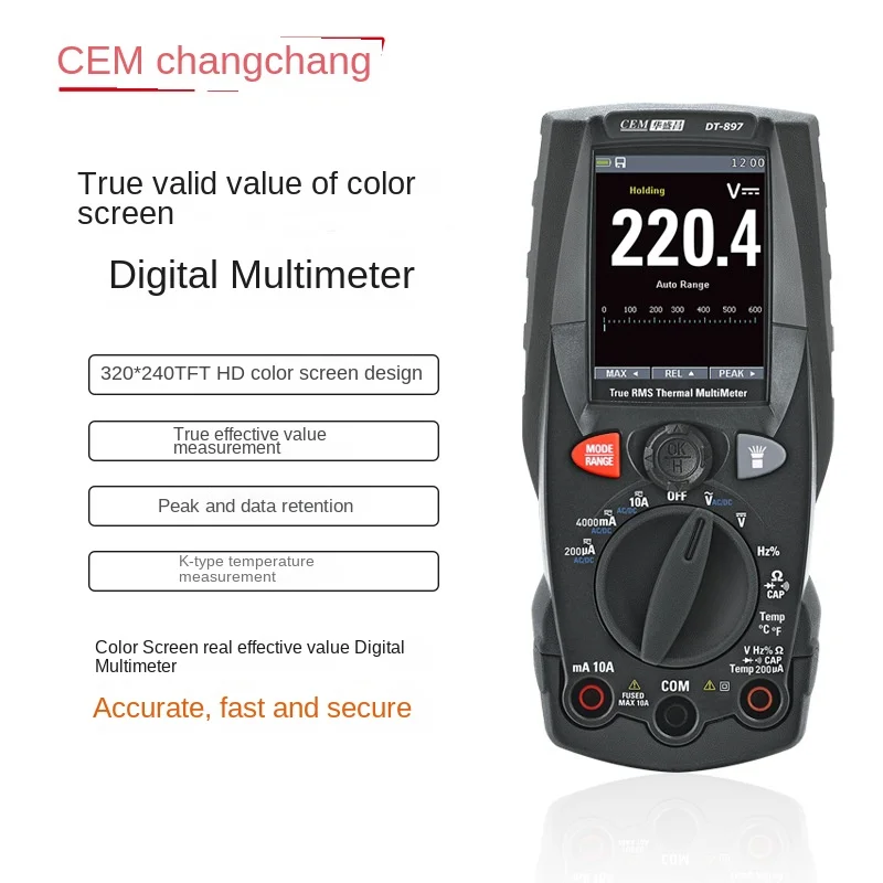 Huashengchang (CEM) high-precision digital multimeter color screen universal meter voltmeter DT-891/896/897
Huashengchang (CEM) high-precision digital multimeter color screen universal meter voltmeter DT-891/896/897