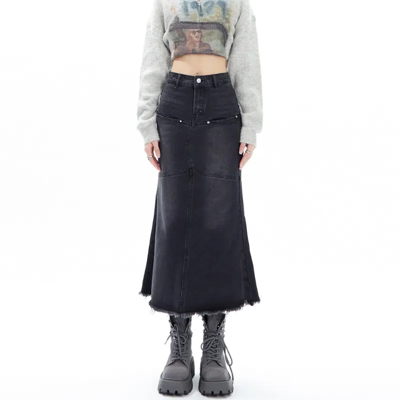 Denim Skirts High Waist Midi Skirt Casual A-line Loose Korean Trendy Streetwear All-match Vintage Retro Teens
Denim Skirts High Waist Midi Skirt Casual A-line Loose Korean Trendy Streetwear All-match Vintage Retro Teens