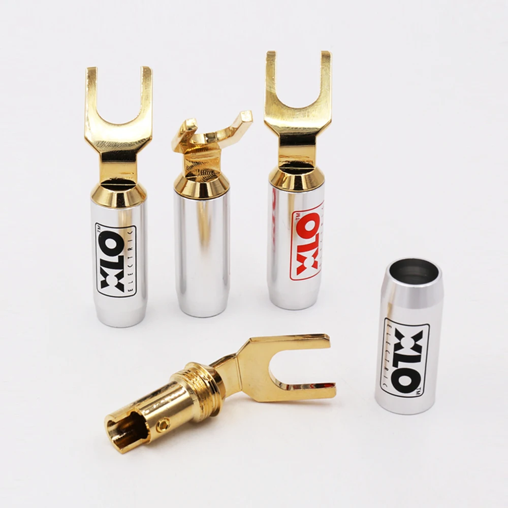 4Pcs XLO Y Plug Electric HT PRO Spade Connector 9mm Brass Gold Plated DIY Hifi Speaker Cable Fork Connector Plug
4Pcs XLO Y Plug Electric HT PRO Spade Connector 9mm Brass Gold Plated DIY Hifi Speaker Cable Fork Connector Plug