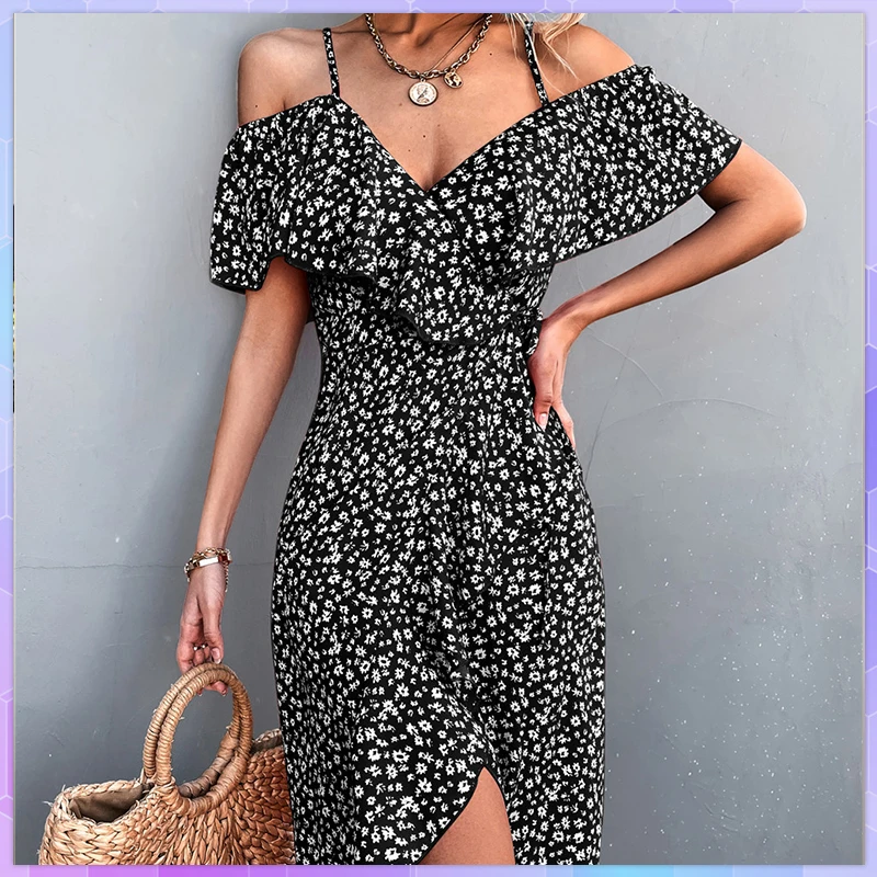 Boho Chic Floral Print Sling Beach Dress Summer Elegant Dresses For Women 2022 Sexy Strapless Spaghetti Sundress Ruffle Vestidos
Boho Chic Floral Print Sling Beach Dress Summer Elegant Dresses For Women 2022 Sexy Strapless Spaghetti Sundress Ruffle Vestidos