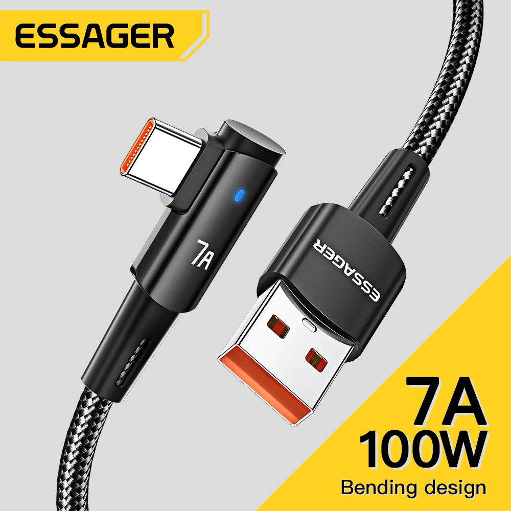 Essager 7A USB C Cable For OPPO 100W Fast Charging Cord For Honor Huawei P40 Oneplus Realme 90 Degree Mobile Phone Charging Cord
Essager 7A USB C Cable For OPPO 100W Fast Charging Cord For Honor Huawei P40 Oneplus Realme 90 Degree Mobile Phone Charging Cord