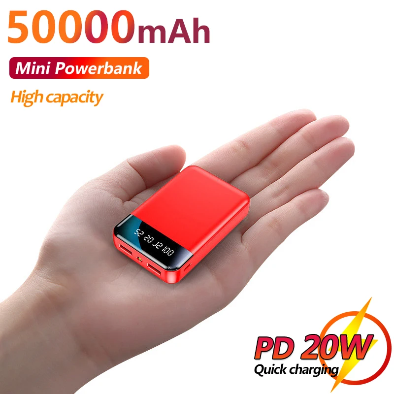 50000mAh Pocket Power Bank with LED Light Fast Charge Portable External Battery Is Suitable for Office, Travel, Camping 
50000mAh Pocket Power Bank with LED Light Fast Charge Portable External Battery Is Suitable for Office, Travel, Camping