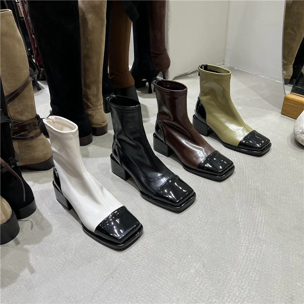 Модные женские ботильоны разных цветов, белые/черные/коричневые/Зеленые ботинки-носки на среднем каблуке, с молнией сзади, Стрейчевые ботин...
Модные женские ботильоны разных цветов, белые/черные/коричневые/Зеленые ботинки-носки на среднем каблуке, с молнией сзади, Стрейчевые ботин...