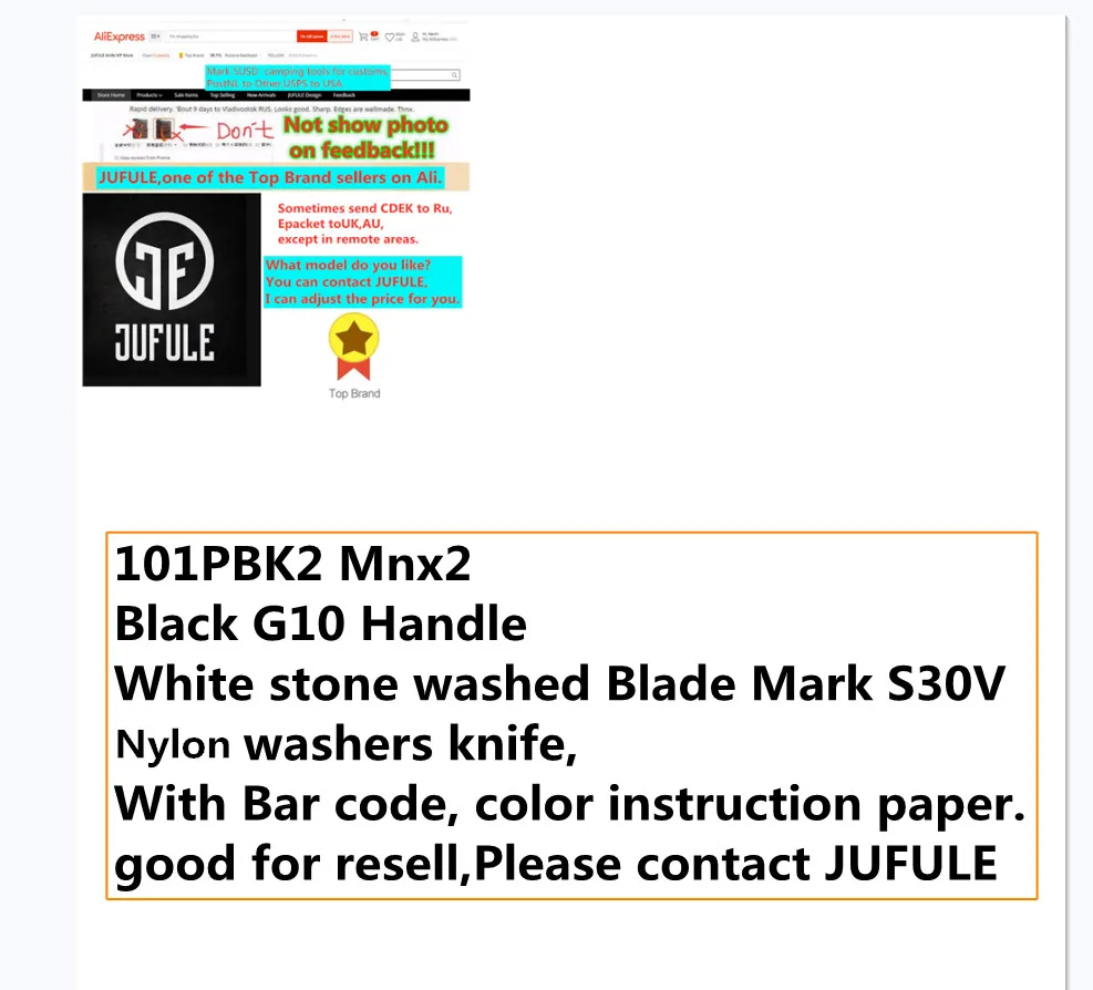 Складной нож JUFULE 101PBK2 Mark S30V G10, универсальный инструмент со стандартной упаковкой, нейлоновая шайба, для повседневного использования, охоты, ...
Складной нож JUFULE 101PBK2 Mark S30V G10, универсальный инструмент со стандартной упаковкой, нейлоновая шайба, для повседневного использования, охоты, ...