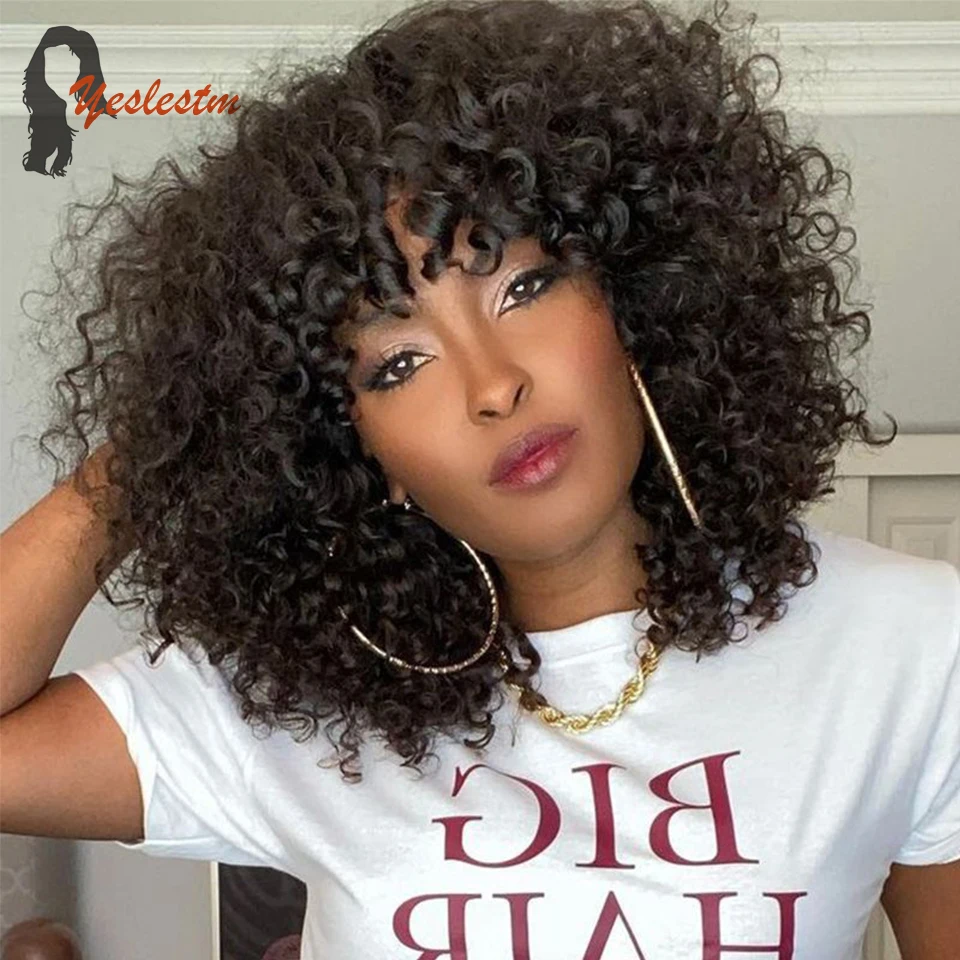 Yeslestm Short Curly Bob Wig With Bangs Brazilian Water Wave Wigs For Women No Lace Curly Human Hair Wigs Full Machine Hair Wigs
Yeslestm Short Curly Bob Wig With Bangs Brazilian Water Wave Wigs For Women No Lace Curly Human Hair Wigs Full Machine Hair Wigs