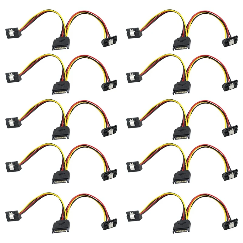 10Pcs SATA Power Cable 15Pin Male To Female SATA Power Splitter Cable SATA Extension Cable 90 Degree Elbow
10Pcs SATA Power Cable 15Pin Male To Female SATA Power Splitter Cable SATA Extension Cable 90 Degree Elbow