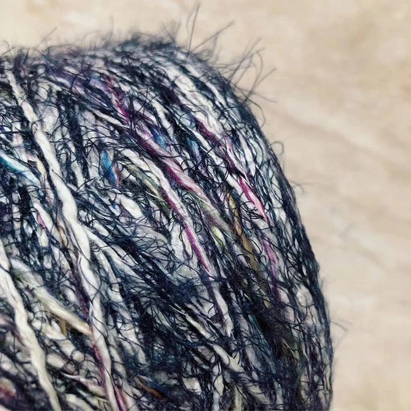 

New 500g Fancy Space dye 70% Rainbow Cotton Plush Feather Yarn for Knitting DIY Sewing Weaving Crochet Thread