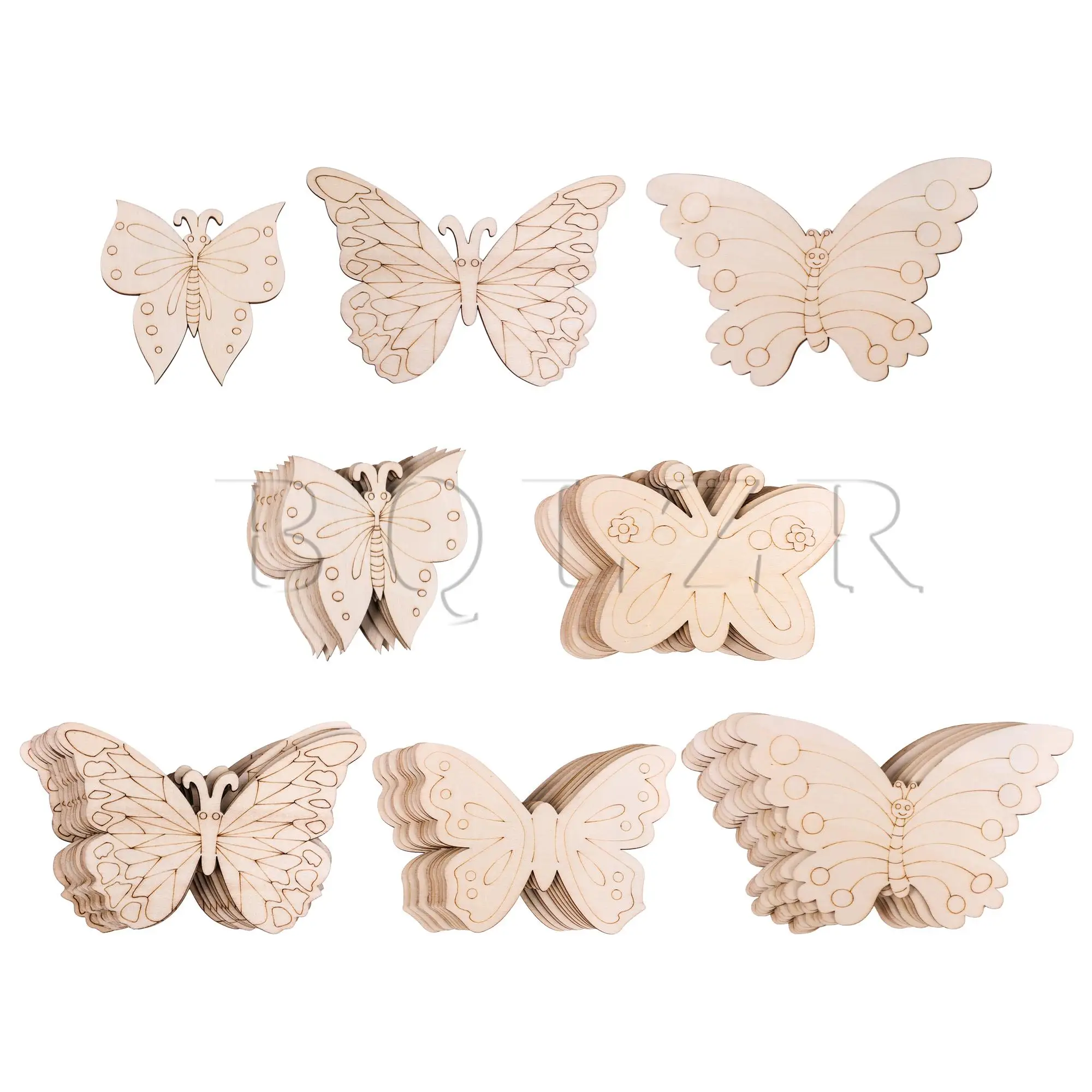 BQLZR 50Pcs Unfinished Wood Butterfly Cutout Assorted Size for Home Decoration 
BQLZR 50Pcs Unfinished Wood Butterfly Cutout Assorted Size for Home Decoration