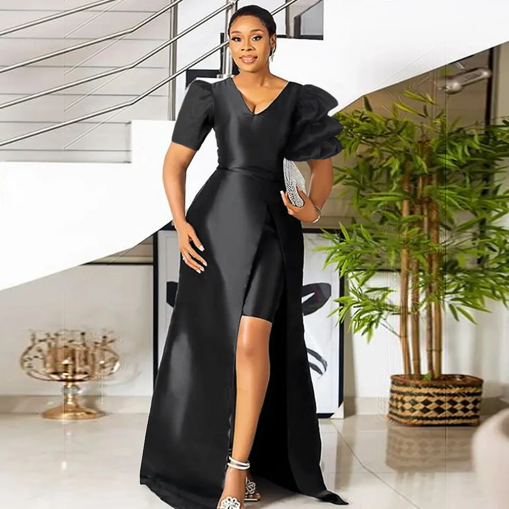 2022 New Women Maxi Dress Sexy V Neck Puff Sleeve Long Dress Slit High Waist Dress Elegant Chic Banquet Ladies Dress For Summer
2022 New Women Maxi Dress Sexy V Neck Puff Sleeve Long Dress Slit High Waist Dress Elegant Chic Banquet Ladies Dress For Summer