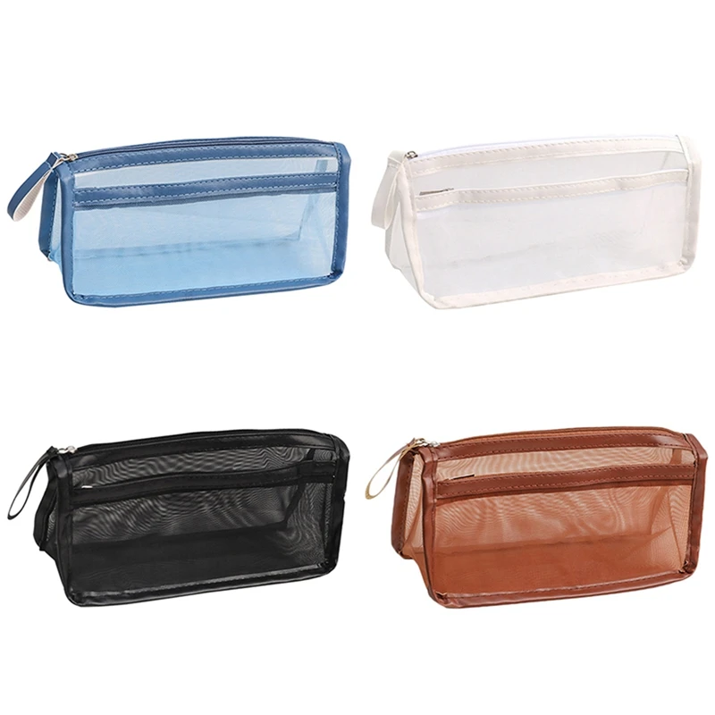 Large Capacity Transparent Double Mesh Bag Pencil Case Office Student Pencil Cases Nylon School Supplies Pen Box Stationery
Large Capacity Transparent Double Mesh Bag Pencil Case Office Student Pencil Cases Nylon School Supplies Pen Box Stationery