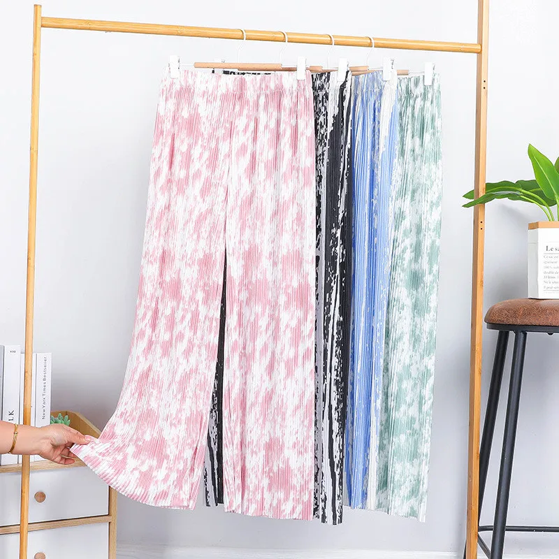 Women Wide Leg Pants Tie Dye Straight Pants Elastic High Waist Trousers Summer Loose Casual Homewear 2022 New Female Clothing
Women Wide Leg Pants Tie Dye Straight Pants Elastic High Waist Trousers Summer Loose Casual Homewear 2022 New Female Clothing