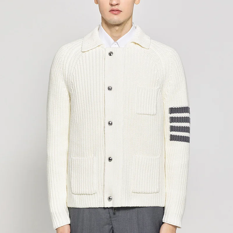 Men's TB THOM Thick Sweater Winter Fashion Brand Knitted Coats Classic 4-Bar Striped Long Sleeve Thick Knitted Advanced Sweaters
Men's TB THOM Thick Sweater Winter Fashion Brand Knitted Coats Classic 4-Bar Striped Long Sleeve Thick Knitted Advanced Sweaters