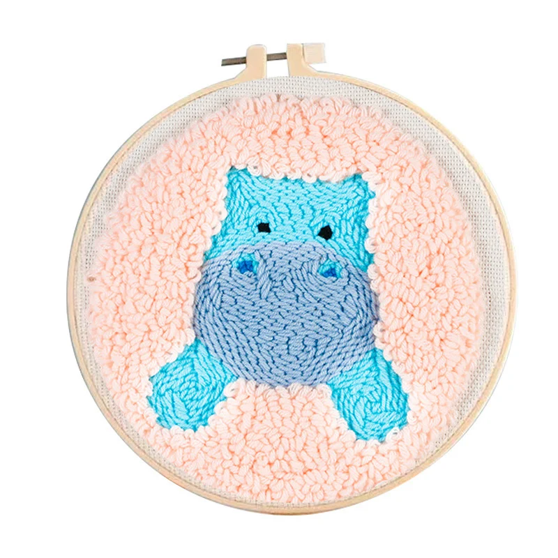 Cartoon Hippo Poke Embroidery Woolen Yarn Artwork Kit Punch Needle DIY Material Package For Manual Hobby Beginner Wholesales
Cartoon Hippo Poke Embroidery Woolen Yarn Artwork Kit Punch Needle DIY Material Package For Manual Hobby Beginner Wholesales