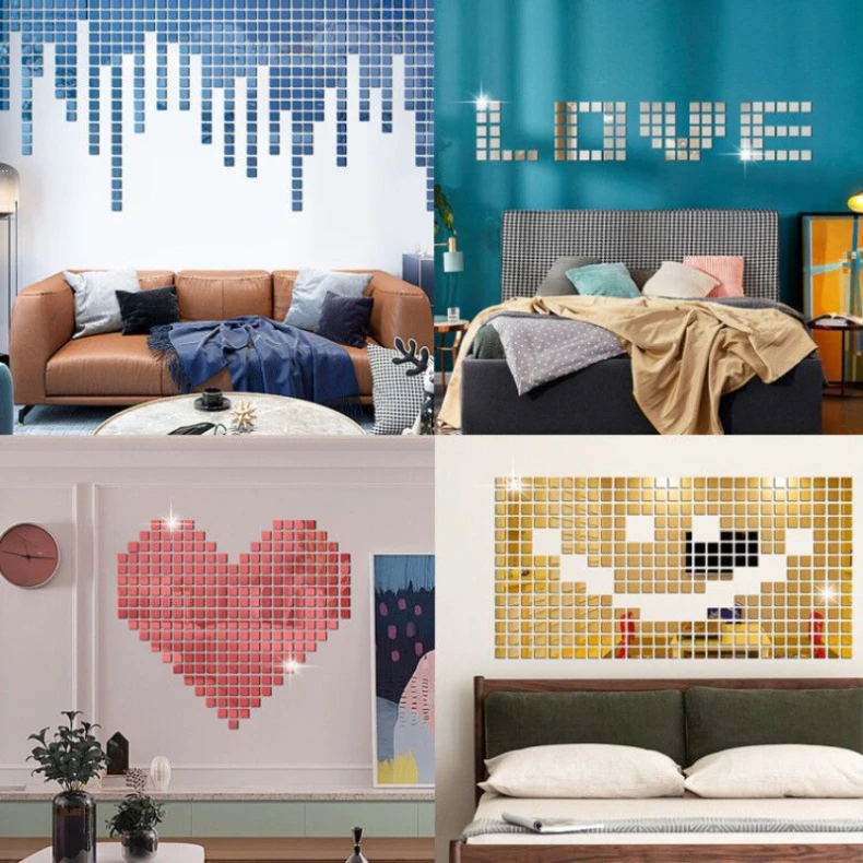 100pcs Acrylic Mirror Posters Wall Decal Self-adhesive Colorful Wall Stickers 3D Square Sticker Bedroom Art DIY Home Decoration
100pcs Acrylic Mirror Posters Wall Decal Self-adhesive Colorful Wall Stickers 3D Square Sticker Bedroom Art DIY Home Decoration