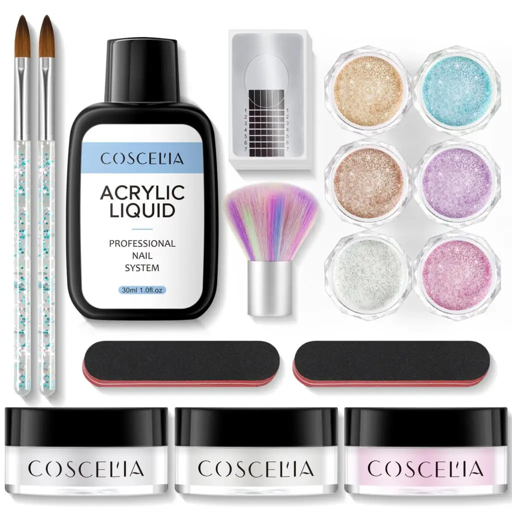 COSCELIA Manicure Set Acrylic Powder Liquid With Nail Crystal Glitter Nail Art Powder Nail Extension Tools Kit For Nail Building
COSCELIA Manicure Set Acrylic Powder Liquid With Nail Crystal Glitter Nail Art Powder Nail Extension Tools Kit For Nail Building