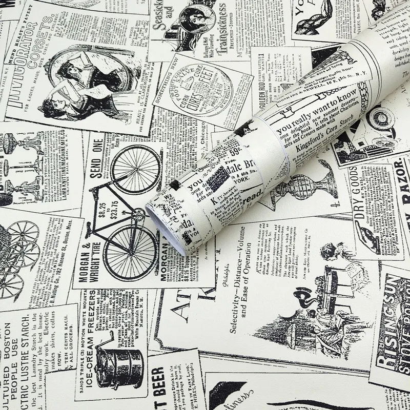 New Vintage Newspaper Self Adhesive Paper TV Wall Furniture Refurbishment Wall Stickers Bedroom Decoration Wallpaper Home Decor
New Vintage Newspaper Self Adhesive Paper TV Wall Furniture Refurbishment Wall Stickers Bedroom Decoration Wallpaper Home Decor